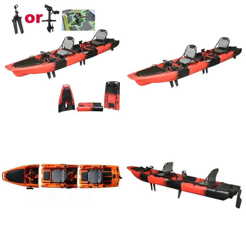 Fishing Kayak Pedal Drive - Heißer Verkauf: 14FT 2-Personen-Doppel-Pedal-Sit-On-Top-Kajak – Modulares