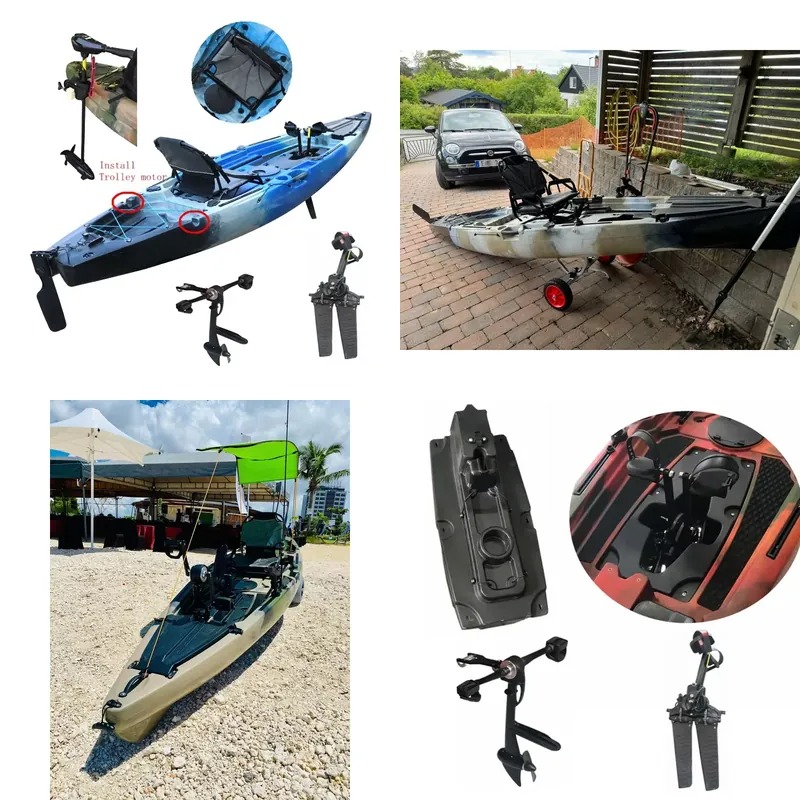 Fishing Kayak Sit On Top - Einzel-Pedal-Elektromotor für Angelkajak Sit-on-Top Touring HDPE-Kunststoff