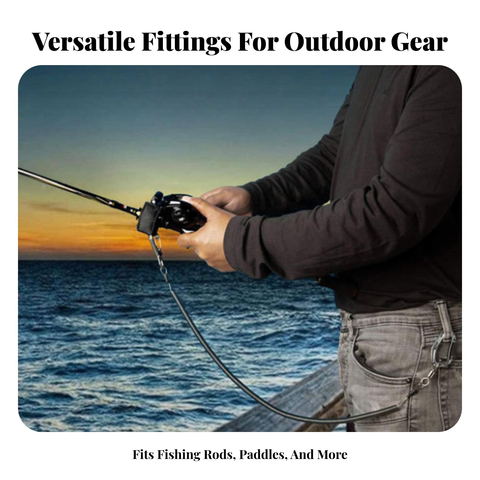 Fishing Kayak Paddle Leash - Einziehbare Rutenleine Verstellbares Spiralförmiges Angelband Kajak-Paddel-Sicherungsleine