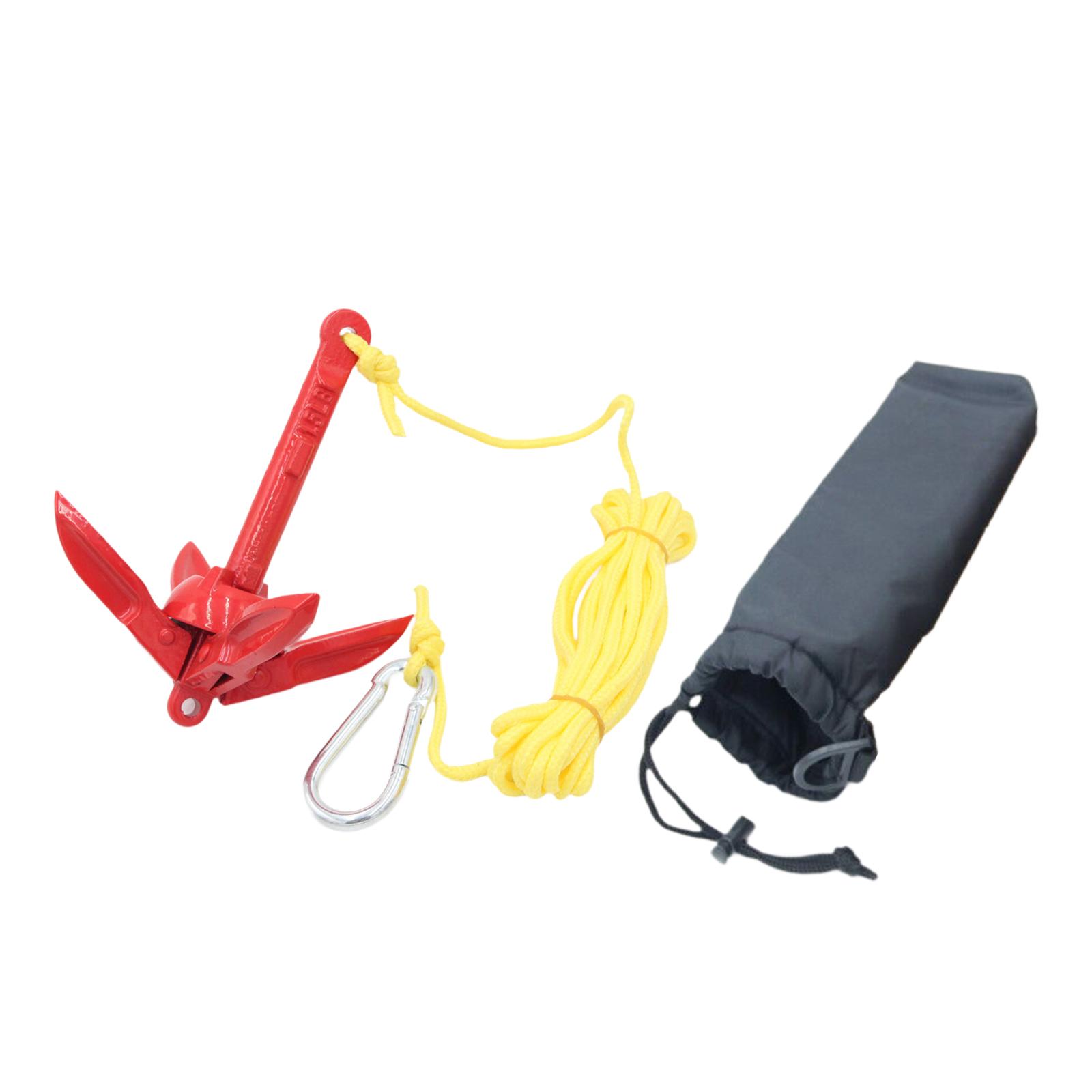 Fishing Kayak Anchor - Klappbarer Bootsanker aus Kohlenstoffstahl mit Seil