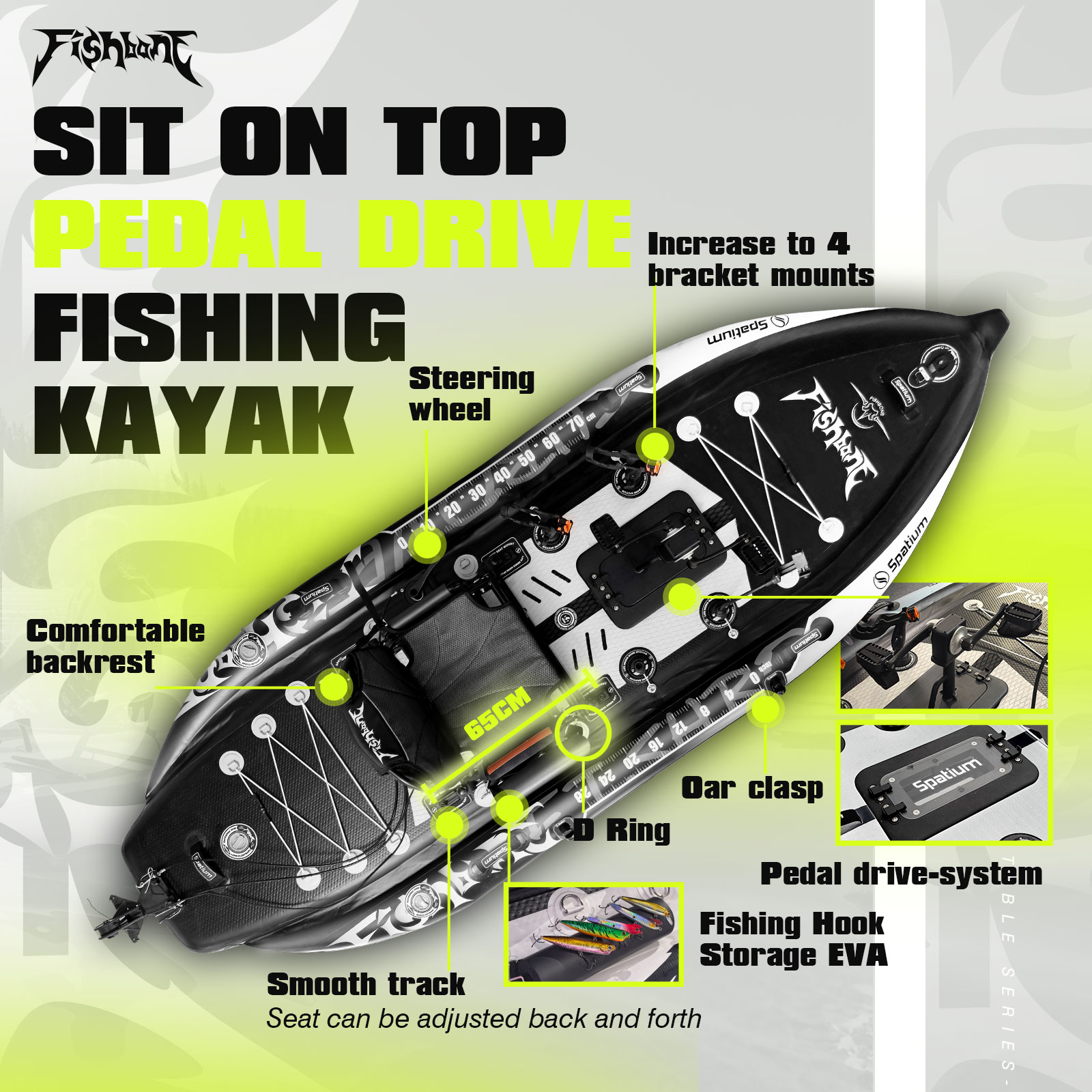 Spatium Angelkajak mit Pedalan – Fishing Kayak Pedal Drive Bewertung und Preis