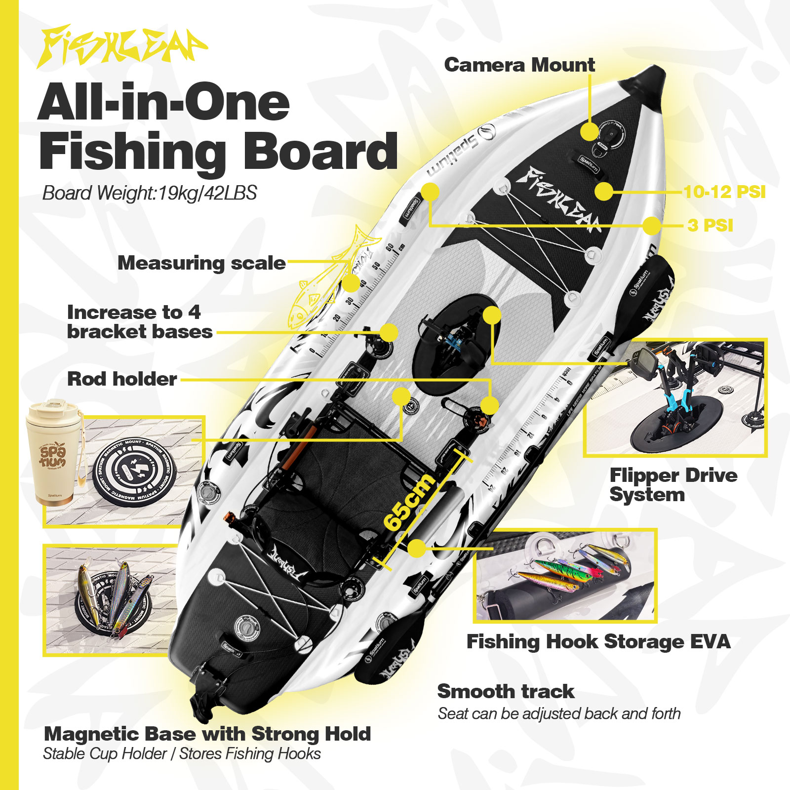 Spatium 11,5 Fuß aufblasbares  – Fishing Kayak Pedal Drive Bewertung und Preis